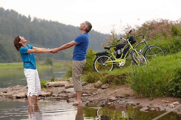 Radfahrspaß am beliebten Weser-Radweg