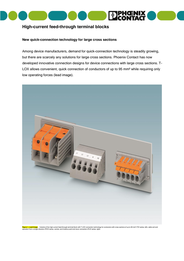 High-current feed-through terminal blocks