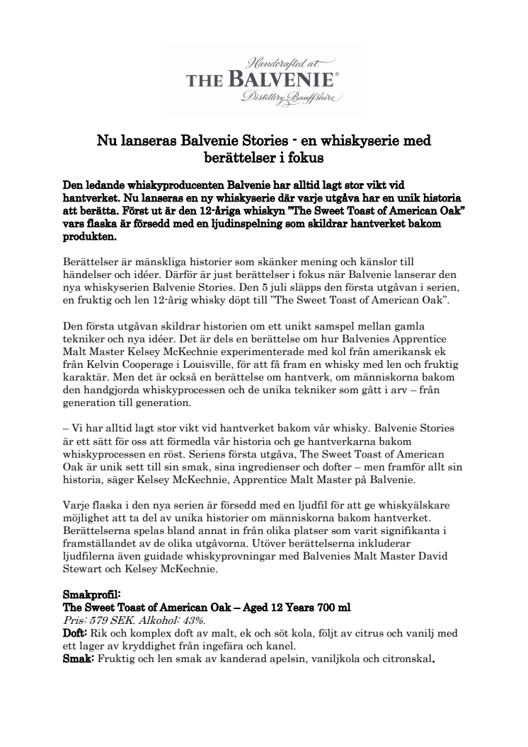 Nu lanseras Balvenie Stories - en whiskyserie med berättelser i fokus 