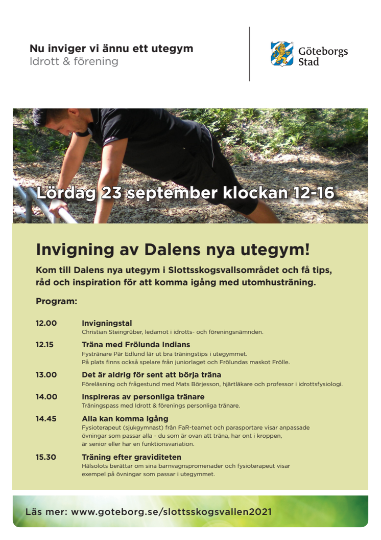 Inbjudan: Invigning av Dalens nya utegym