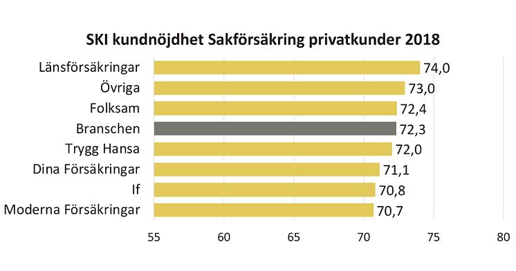 SKI kundnöjdhet sakförsäkring privatkunder 2018