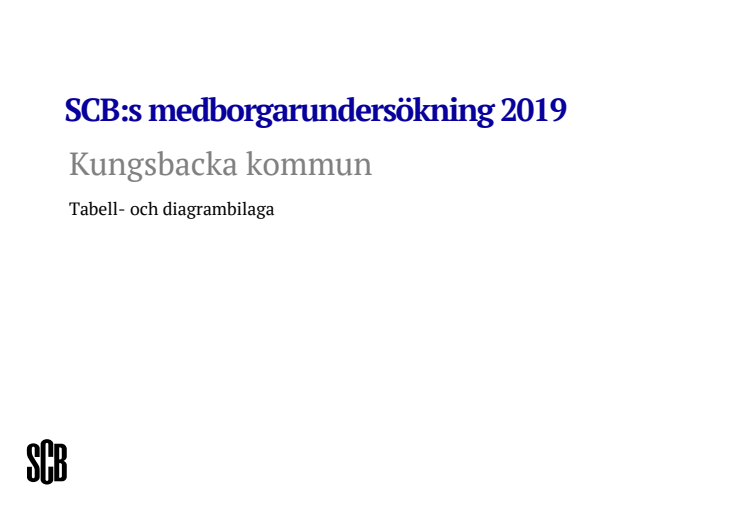 Tabell- och diagrambilaga för medborgarundersökning 2019 Kungsbacka kommun