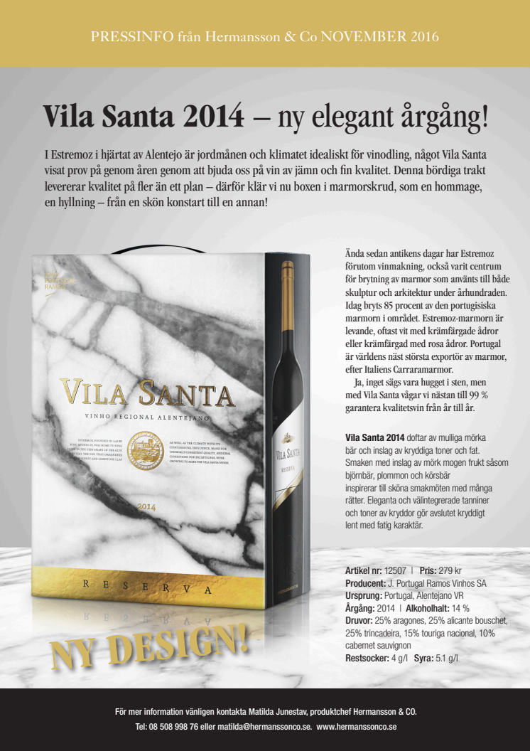 Vila Santa Reserva- med ny design och årgång!