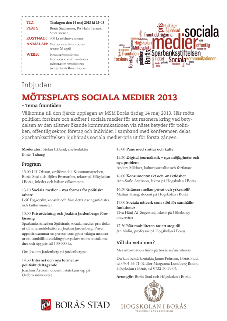 Program för Mötesplats sociala medier 2013