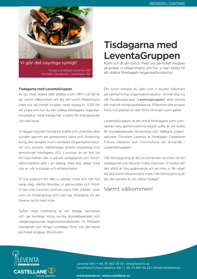 Tisdagarna med LeventaGruppen