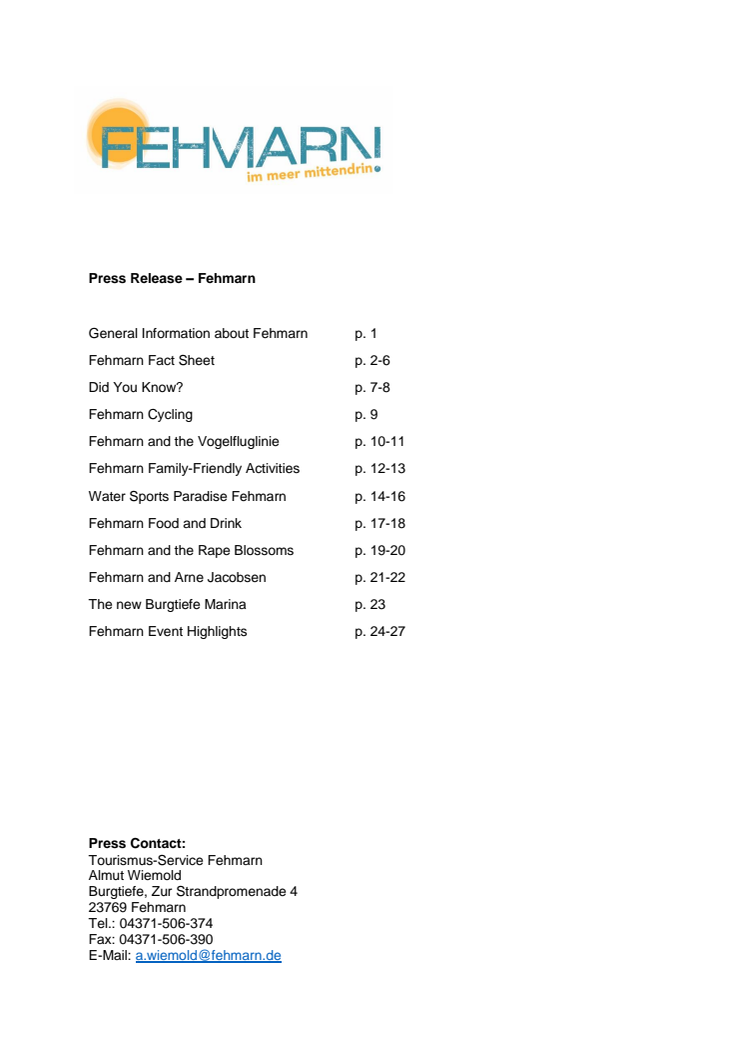 Pressmap Fehmarn 