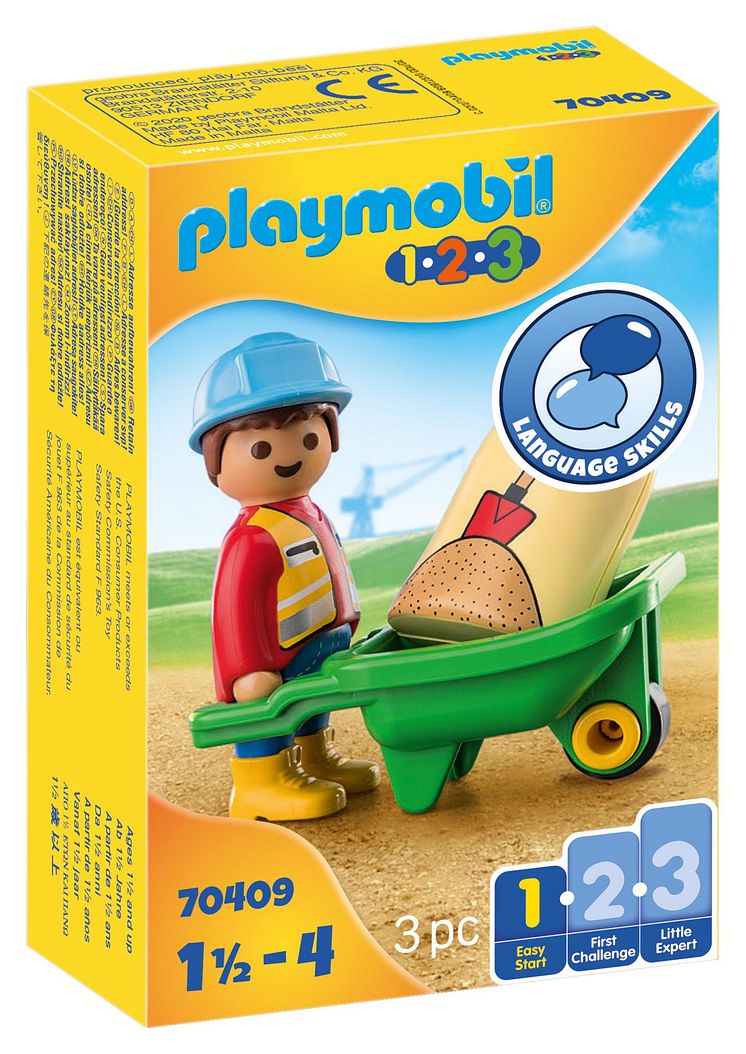 Bauarbeiter mit Schubkarre (70409) von PLAYMOBIL 1.2.3