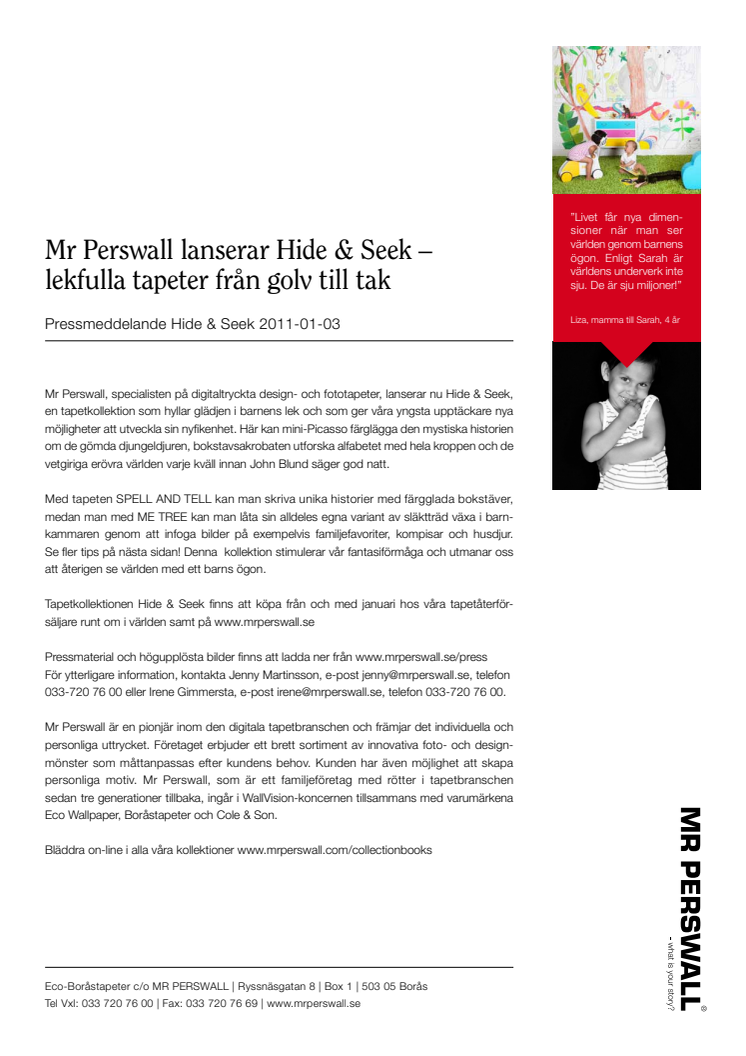 Mr Perswall lanserar Hide & Seek – lekfulla tapeter från golv till tak
