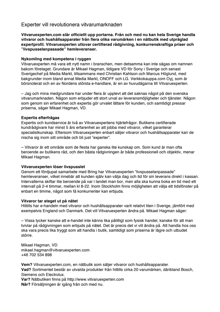 Experter vill revolutionera vitvarumarknaden