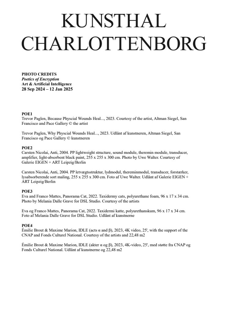 Poetics of Encryption — credits to press images