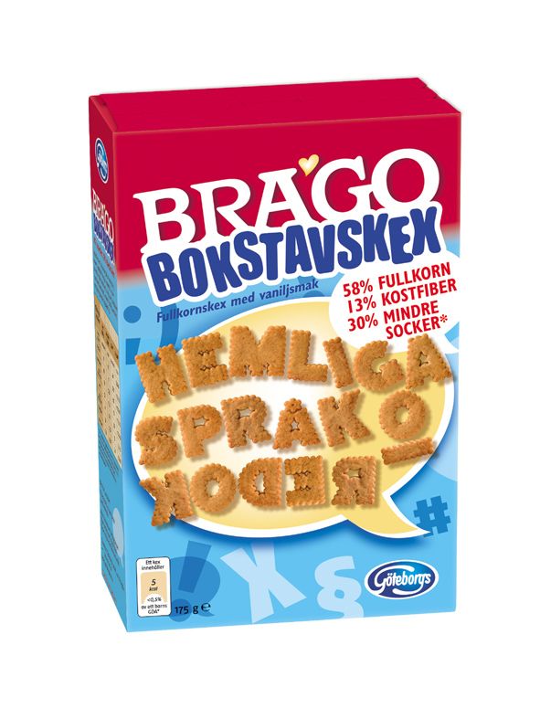 Brago Bokstavskex Blå
