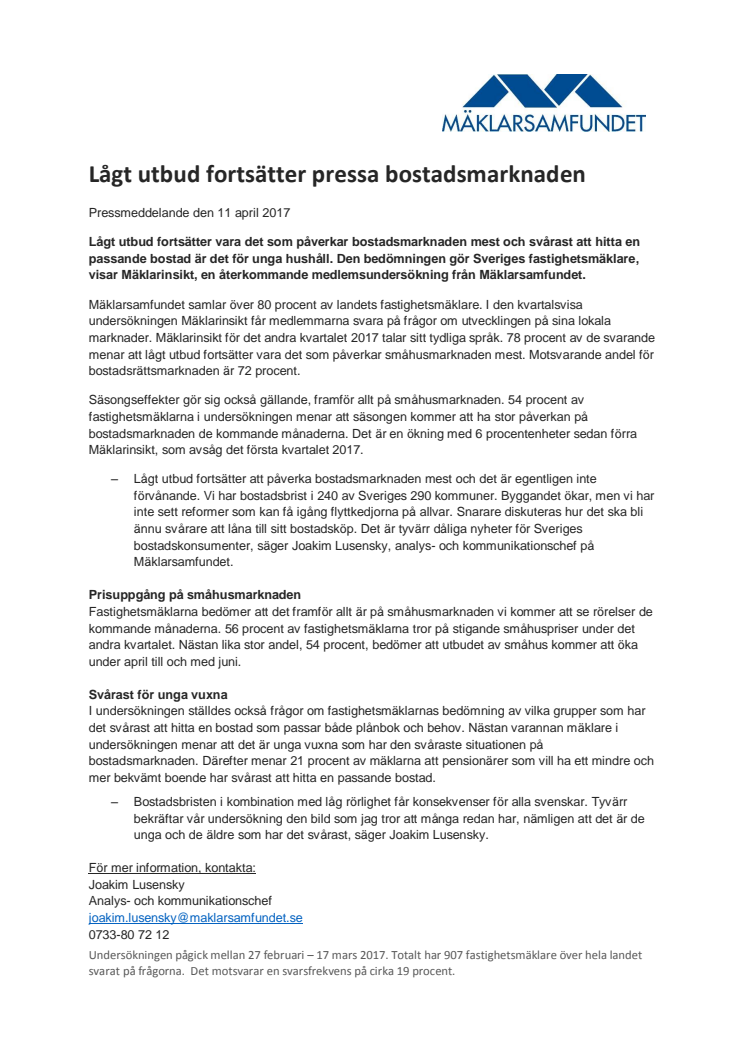 Lågt utbud fortsätter pressa bostadsmarknaden