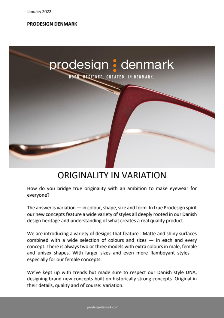 ProDesign Denmark - Originality in Variation
