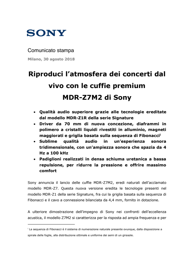 Riproduci l’atmosfera dei concerti dal vivo con le cuffie premium  MDR-Z7M2 di Sony 