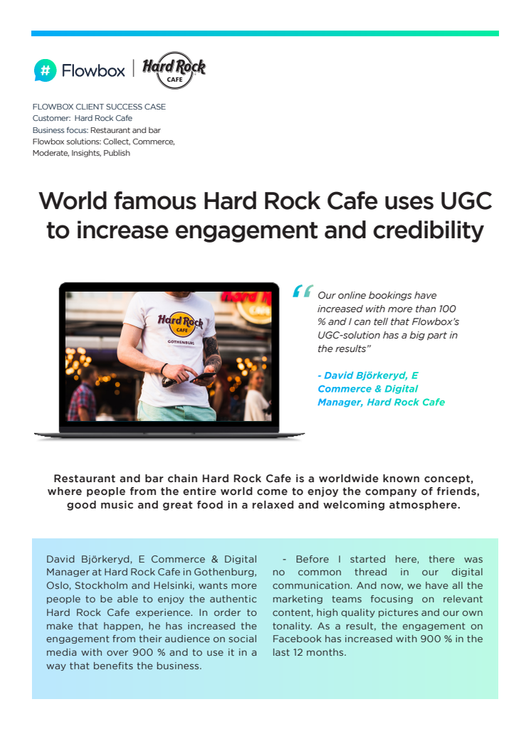 World famous Hard Rock Cafe uses UGC to increase engagement and credibility