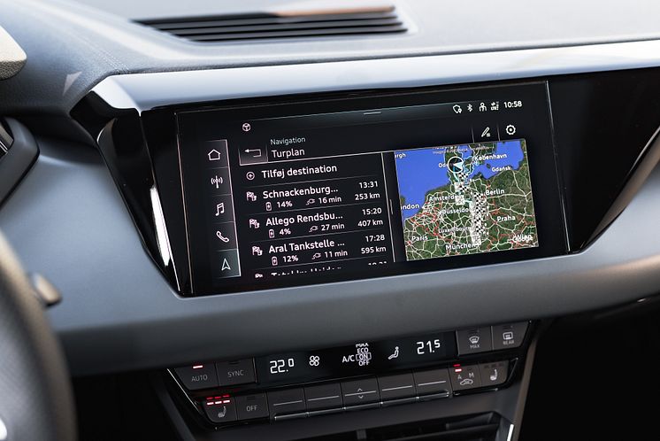 Audi e-tron ruteplanlægger turplan og kort