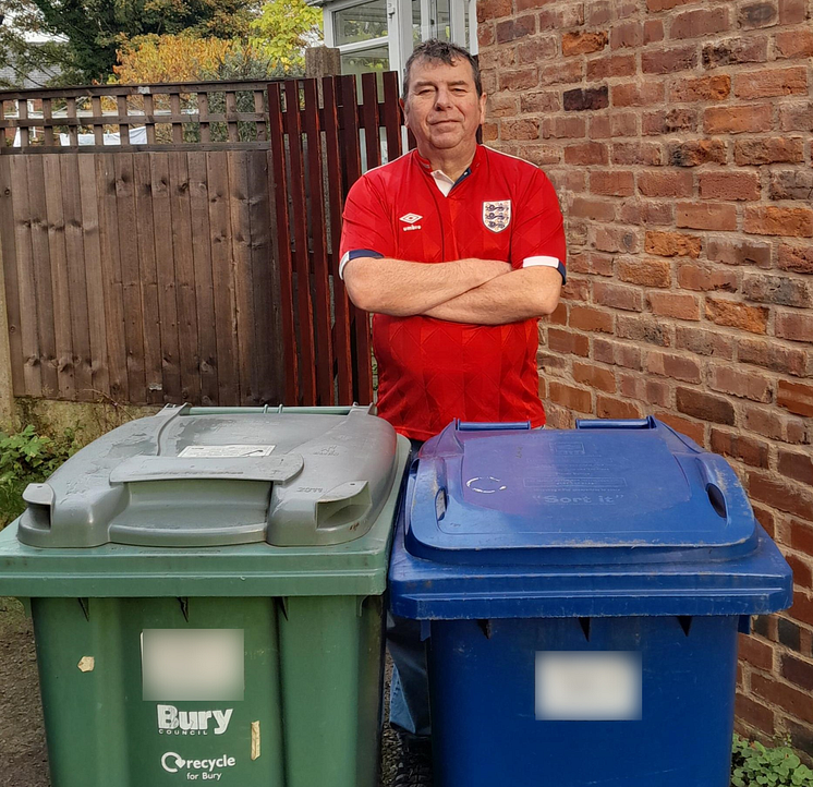 Bin with numbers blurred