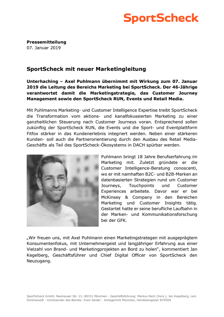 SportScheck mit neuer Marketingleitung