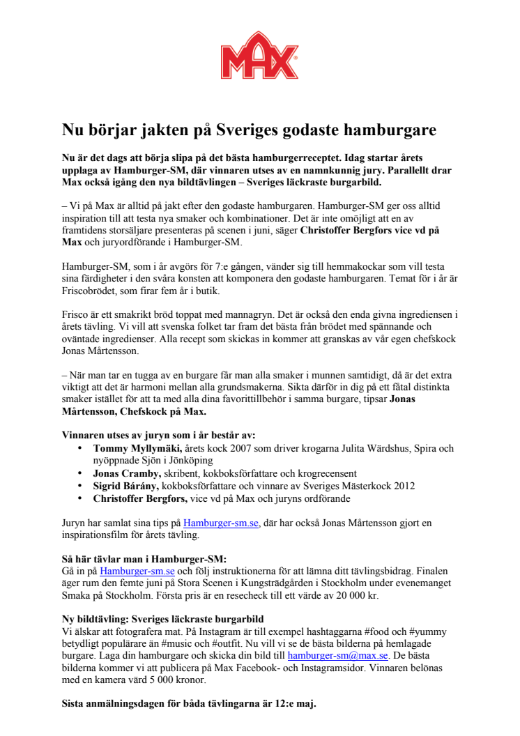 Nu börjar jakten på Sveriges godaste hamburgare
