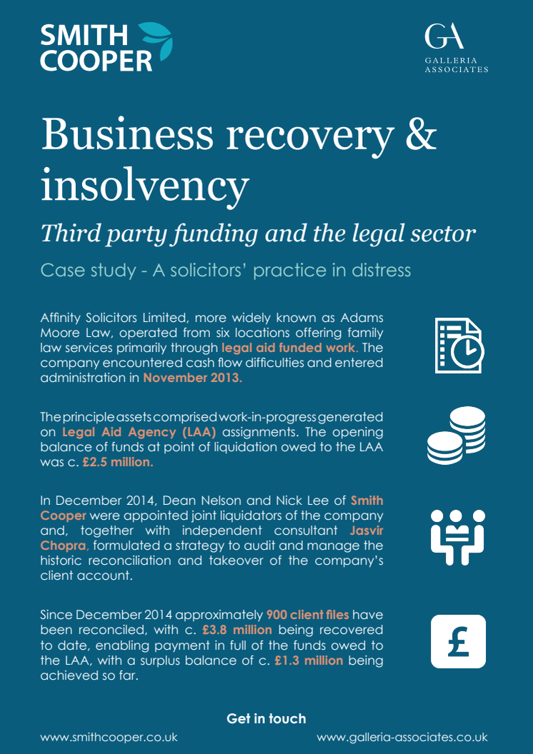 Award winning Business Recovery and Insolvency team recover £3.8million of debt in unprecedented legal assignment 