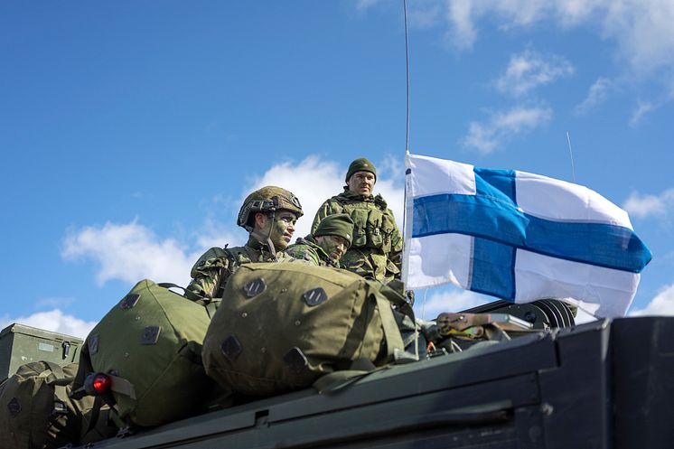 Finska soldater ur Nylands brigad ansluter till Aurora 23 i Oskarshamn