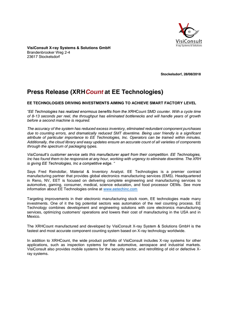 XRHCount at EE Technologies