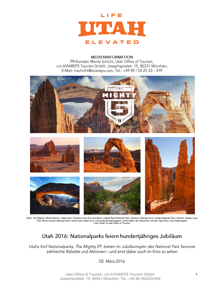 Utah 2016: Nationalparks feiern hundertjähriges Jubiläum