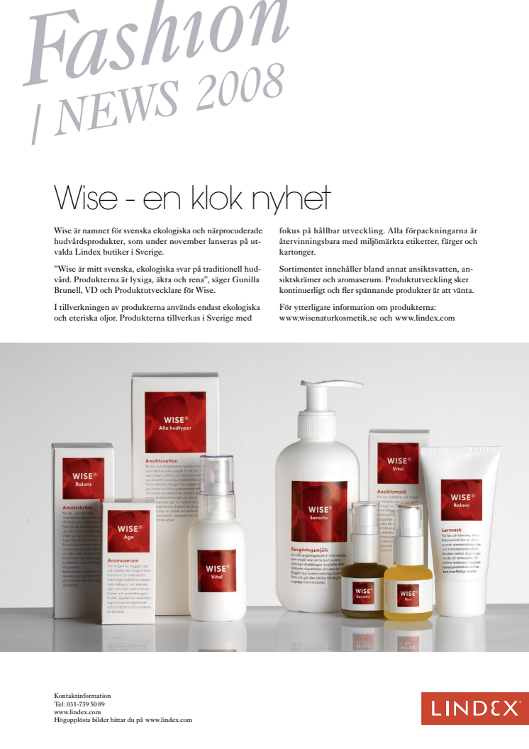 WISE Naturkosmetik finns på LINDEX