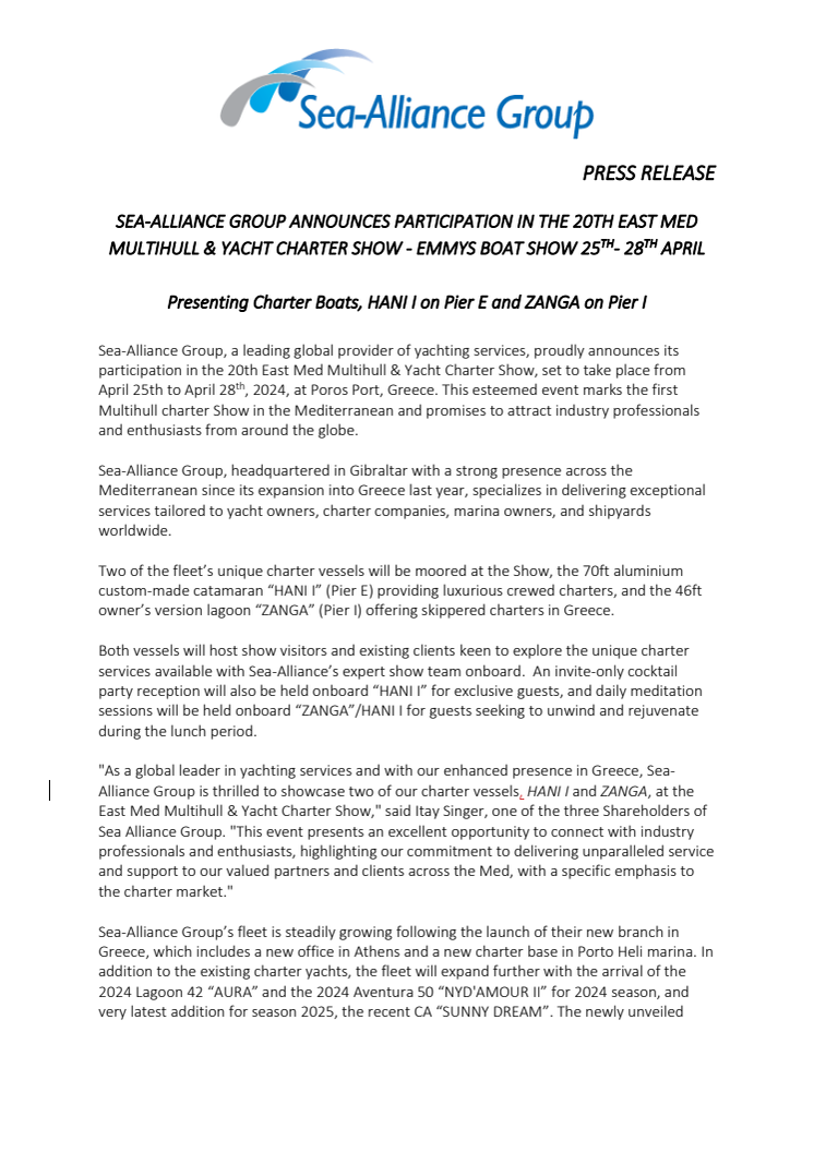 Sea Alliance Group - EMMY Boat Show Press Release .pdf