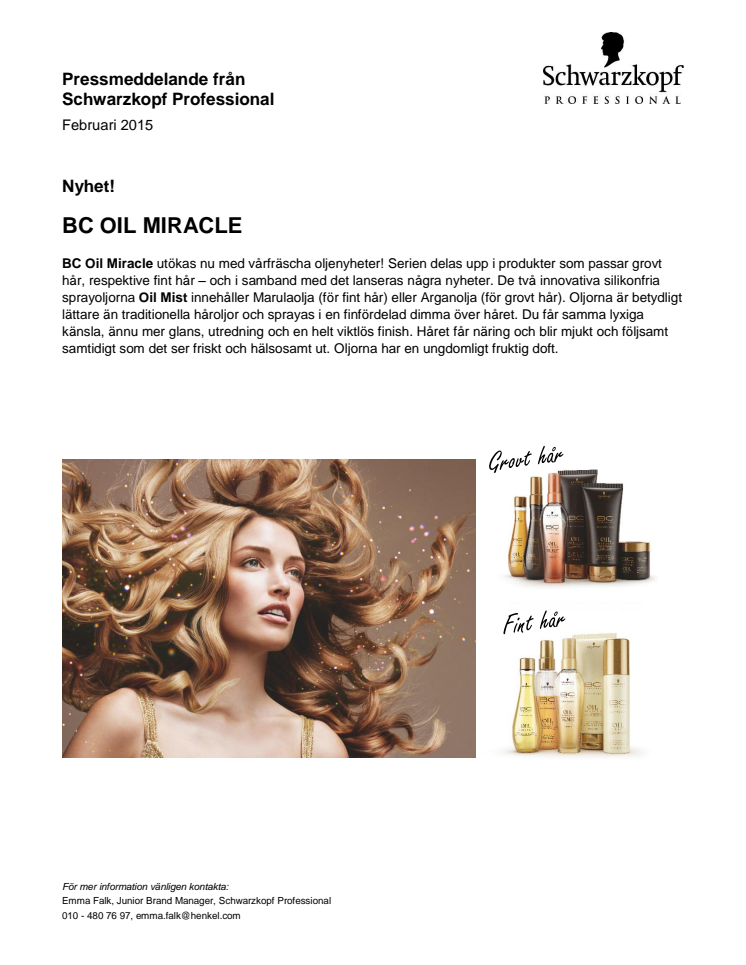 Nyheter! BC Oil Miracle
