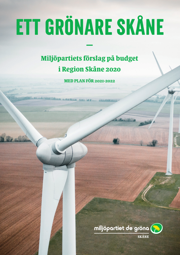 Miljöpartiets budgetförslag för Region Skåne 2020