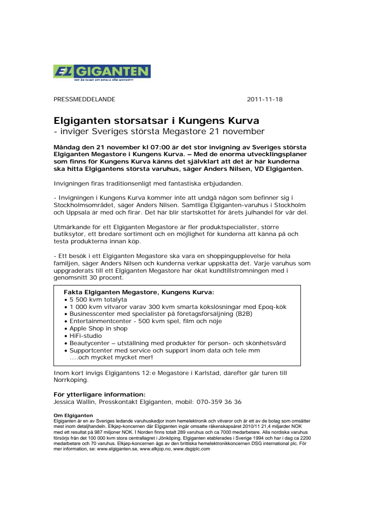 Elgiganten storsatsar i Kungens Kurva