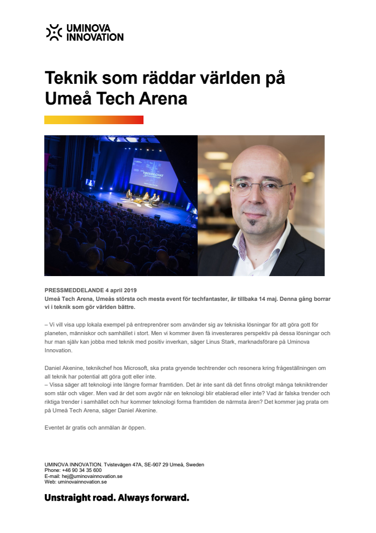 Teknik som kan rädda världen på Umeå Tech Arena