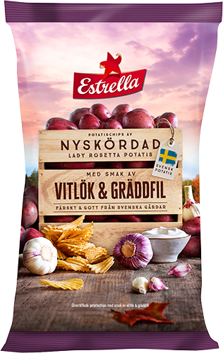 Estrella  Nyskördad 2017 Vitlök&Gräddfil 