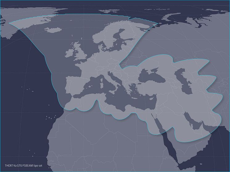 High res image - Cobham SATCOM - Thor 7 coverage