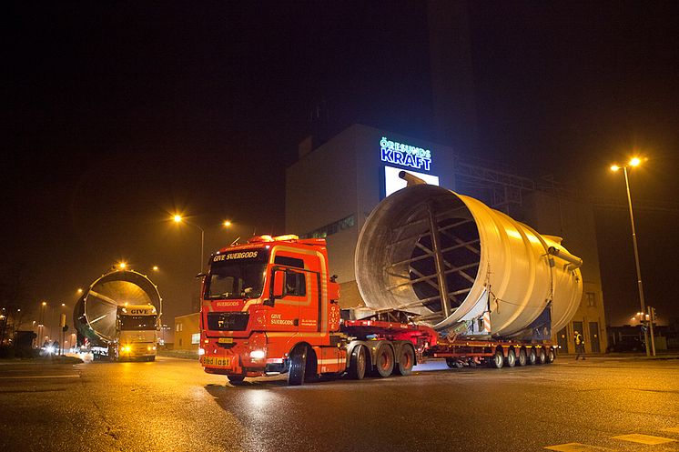 Tung transport genom Helsingborg