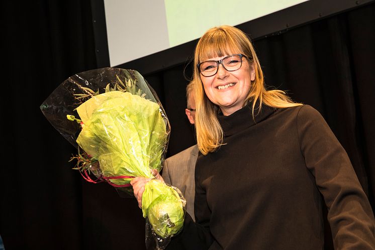 Johanna Söderström, accepted the Nordbygg Gold Medal 2018 