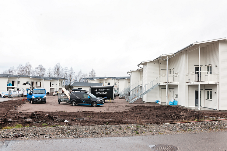 Nya lägenheter i Spåningslanda under uppförande av Lektum Fastigheter