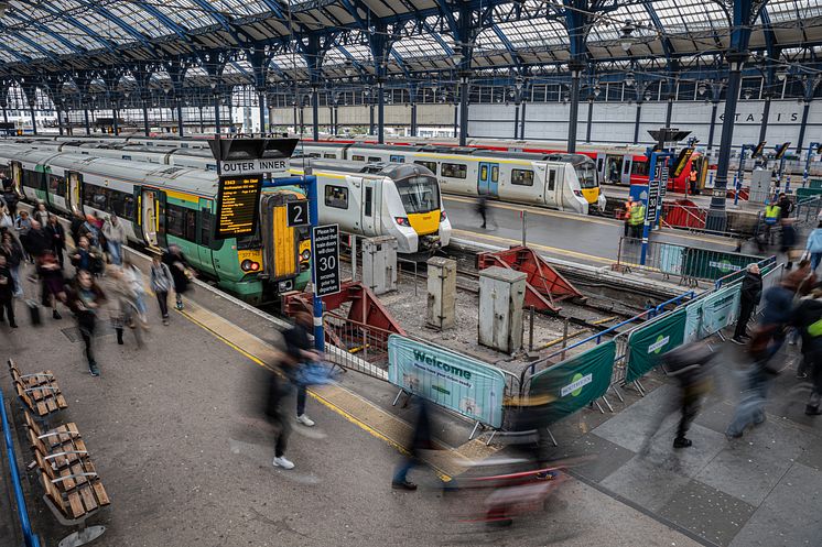 Southern, Thameslink and Gatwick Express trains at Brighton