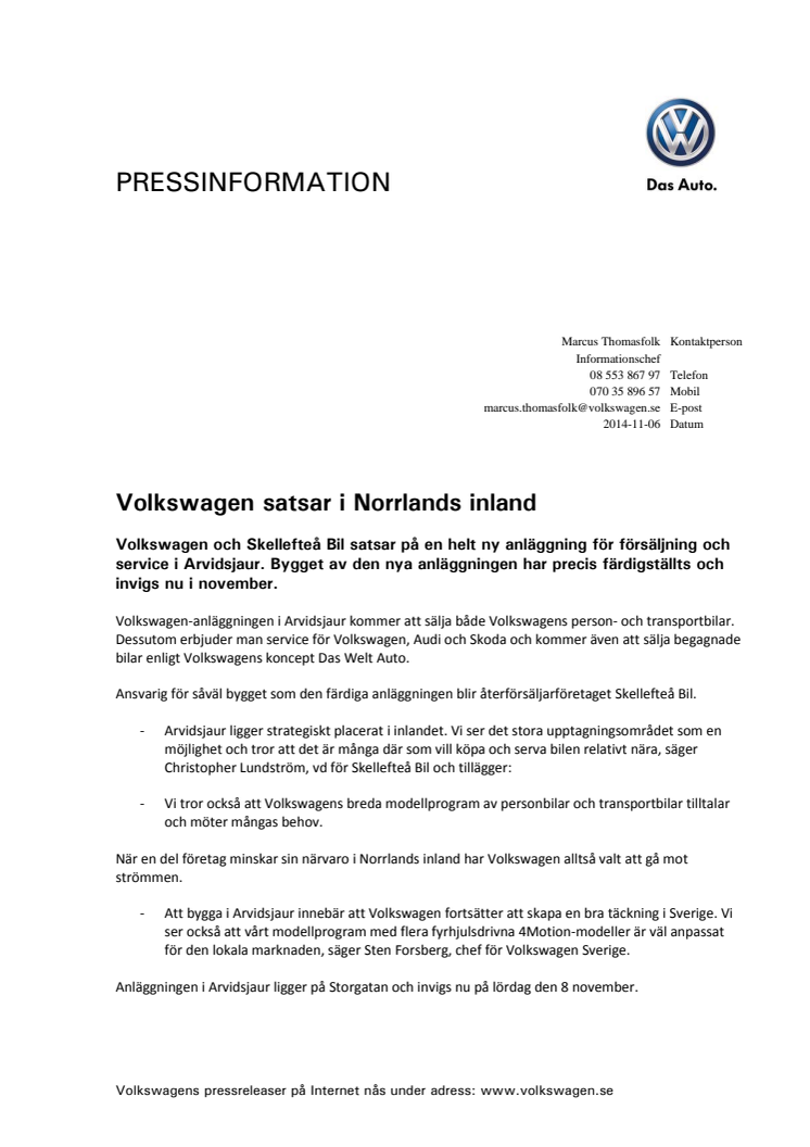 Volkswagen satsar i Norrlands inland