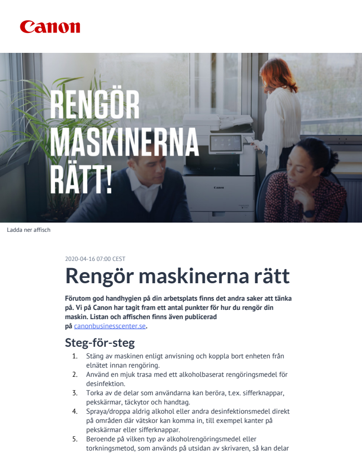 Rengör maskinerna rätt