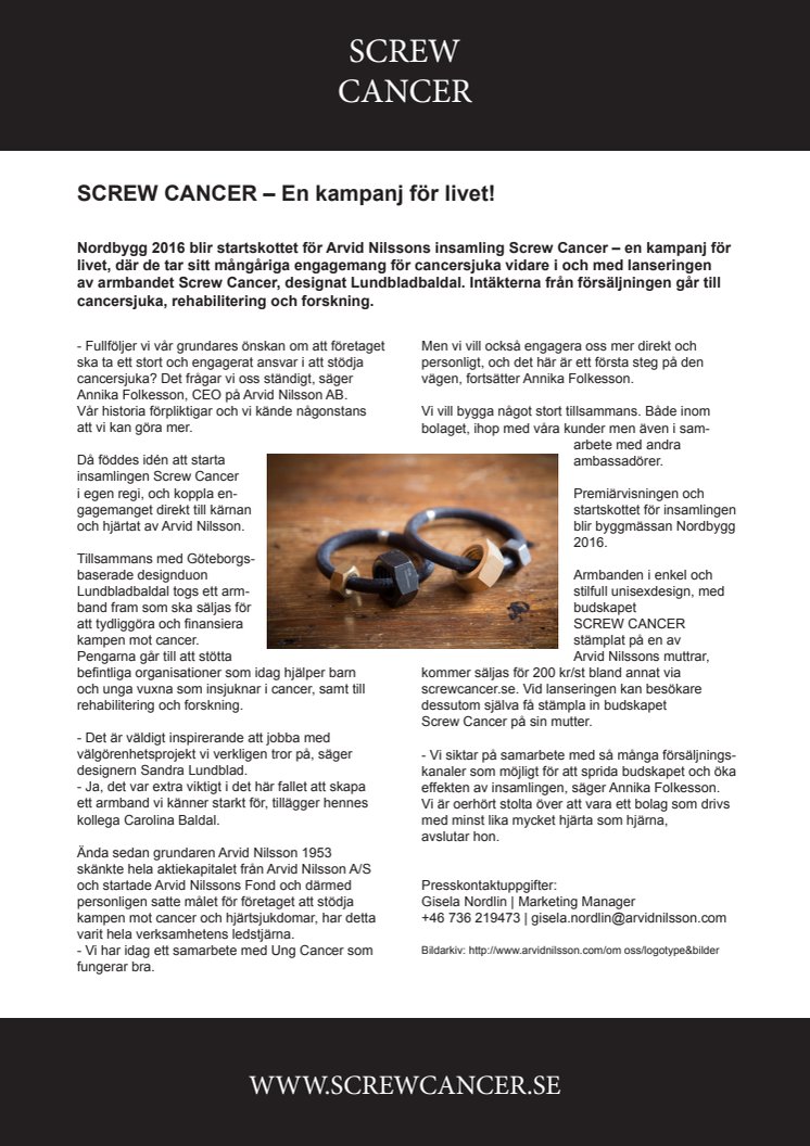 Screw Cancer - en kampanj för livet!
