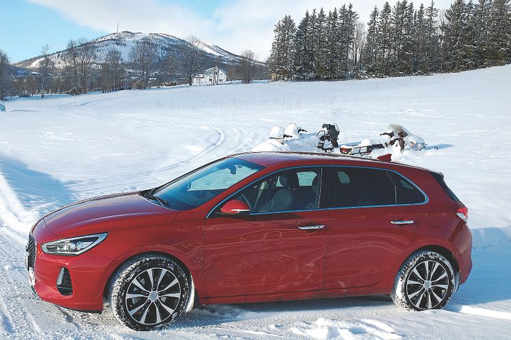 Nye Hyundai i30 på fjellet