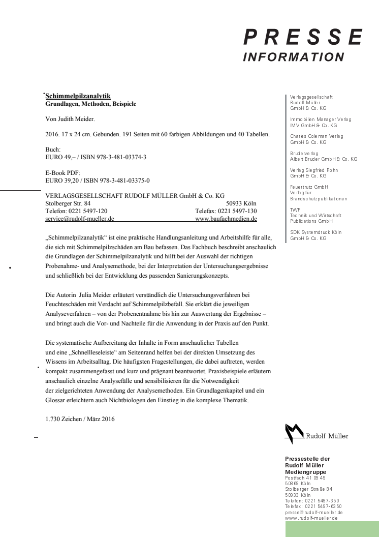 Schimmelpilzanalytik