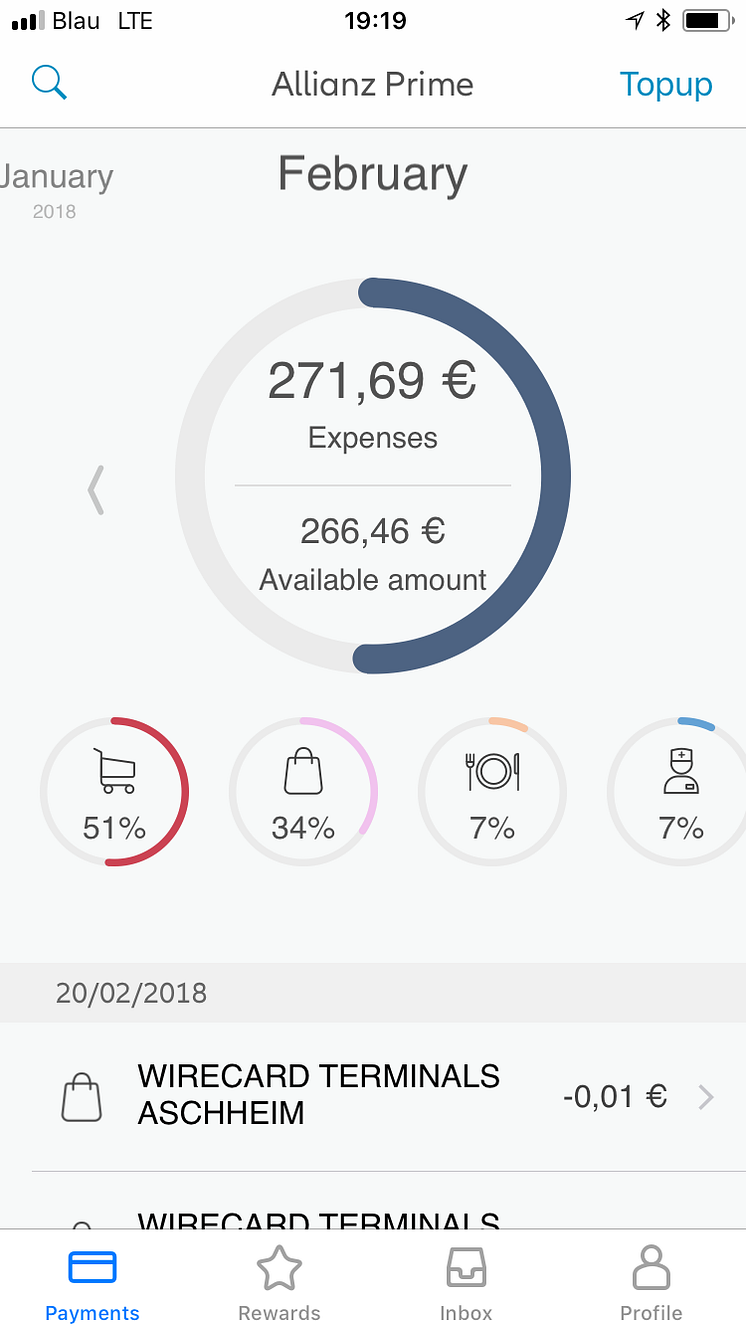 Allianz APP Übersicht