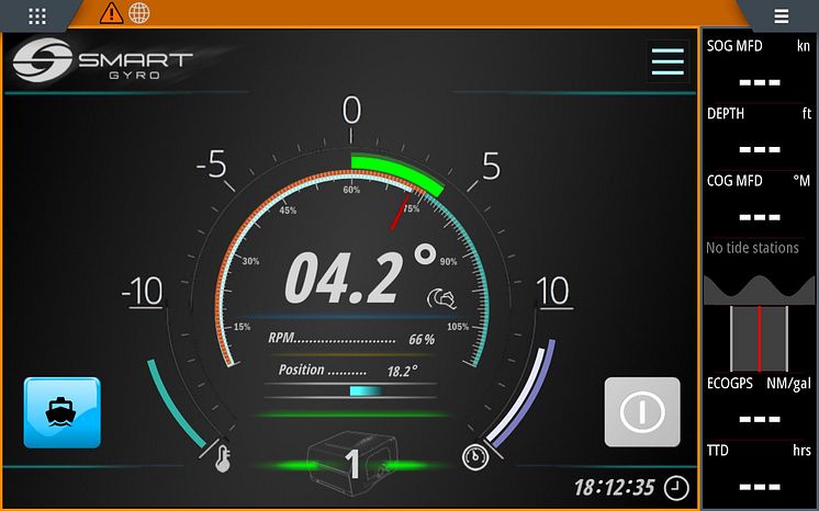 Image - YANMAR - Data from Smartgyro stabilizers can now be integrated with the latest Simrad® multifunction displays (screenshot)