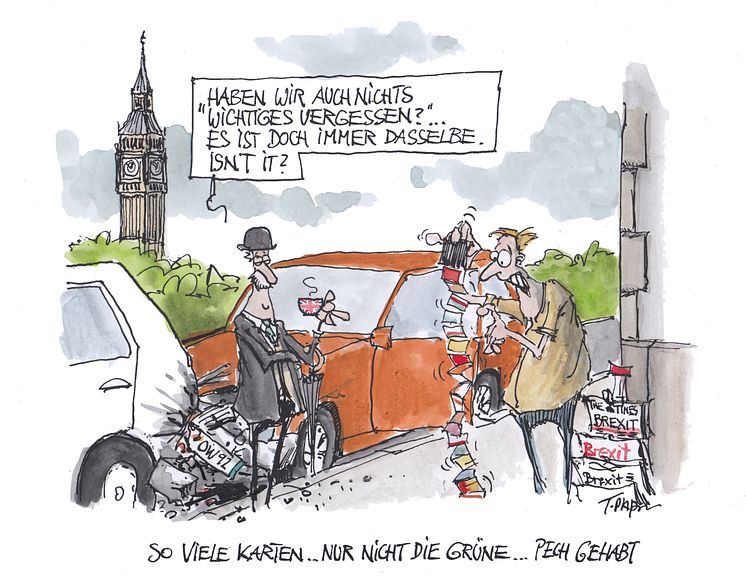 DA Direkt Karikatur_Brexit_Besonderheiten für Kfz-Haftpflichtschutz_