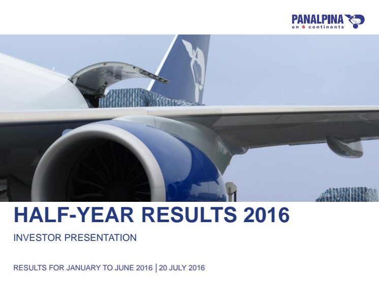 Half-Year Results 2016 – Investor Presentation