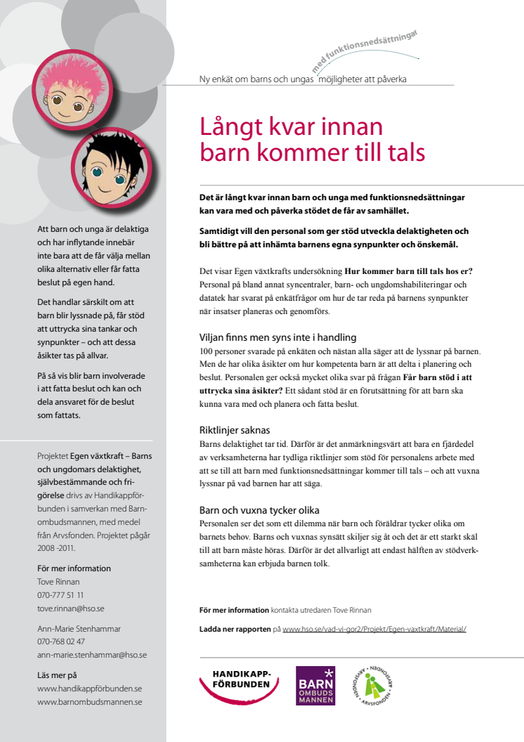 Långt kvar innan barn kommer till tals