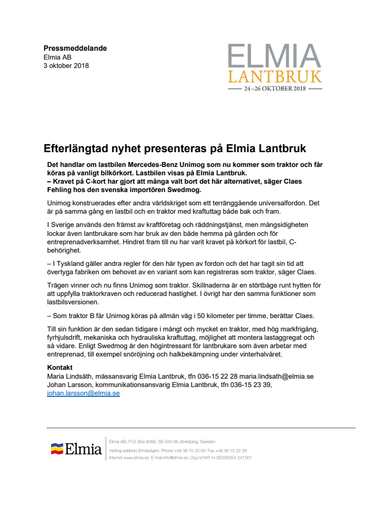 Efterlängtad nyhet presenteras på Elmia Lantbruk